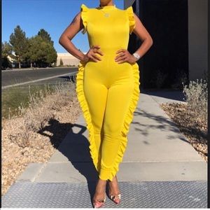 Yellow Ruffled Jumpsuit